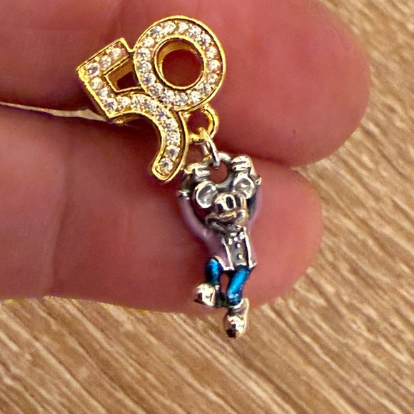 Gold and Silver Charm with Blue Accents - Picture 3 of 7